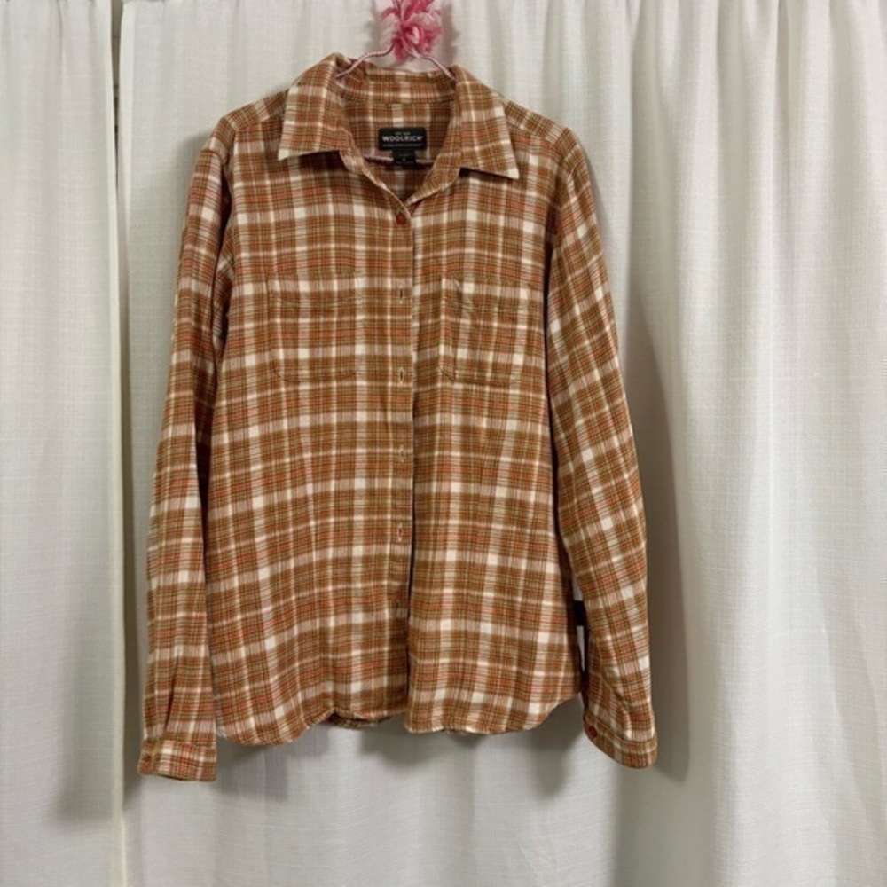 Woolrich Flannel Shirt Button Down Cotton Size M